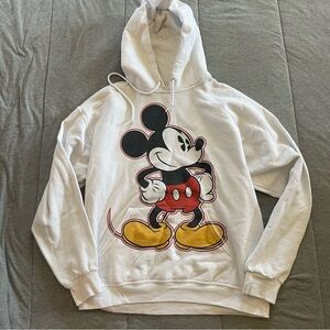 Disney Parks Mickey Mouse White Hoodie Sweatshirt Mens‎ Large